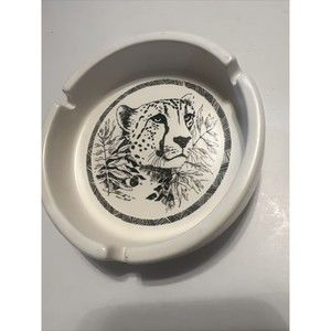 Vintage 1989 San Diego Zoo Cheetah Ashtray rare Made In Japan Clean Never Used